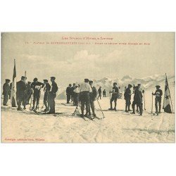 carte postale ancienne 31 SUPERBAGNERES. Départ Course en Skis. Sports d'Hiver Skieurs 1929