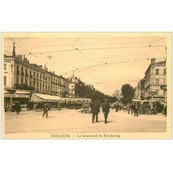 carte postale ancienne 31 TOULOUSE. Boulevard de Strasbourg vendeur ambulant