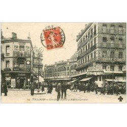 carte postale ancienne 31 TOULOUSE. Carrefour Bayard et Rue Alsace-Lorraine 1915 Tabac