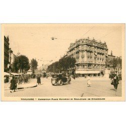 carte postale ancienne 31 TOULOUSE. Carrefour Place Matabiau et Boulevard de Strasbourg