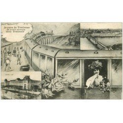 carte postale ancienne 31 TOULOUSE. Fantaisie Train, Gare et Pont vers 1923