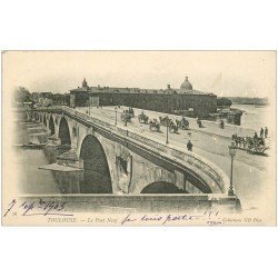 carte postale ancienne 31 TOULOUSE. Le Pont Neuf 1905 attelages