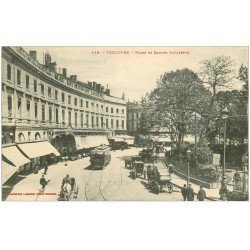 carte postale ancienne 31 TOULOUSE. Place et Square Lafayette fiacres