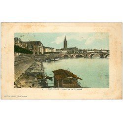 carte postale ancienne 31 TOULOUSE. Quai de la Daurade 1910. Péniche maison