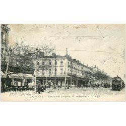 carte postale ancienne 31 TOULOUSE. Rond-Point Lafayette. Américains et Albrighi 1914