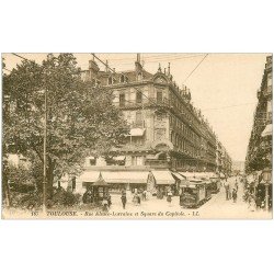 carte postale ancienne 31 TOULOUSE. Rue Alsace-Lorraine Square Capitole. Au Gaspillage