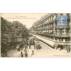 carte postale ancienne 31 TOULOUSE. Rue d'Alsace Square du Capitole 1932 Bazar Labit