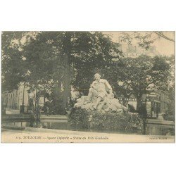 carte postale ancienne 31 TOULOUSE. Square Lafayette Statue Goudoulin 1915