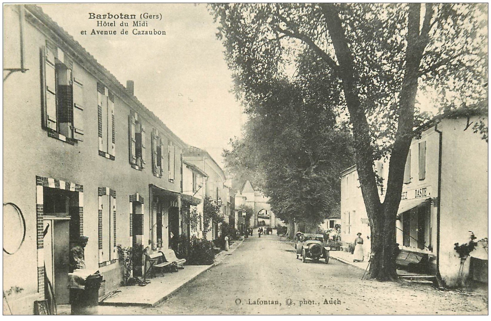 carte postale ancienne 32 BARBOTAN. Hôtel du Midi Avenue de Cazaubon