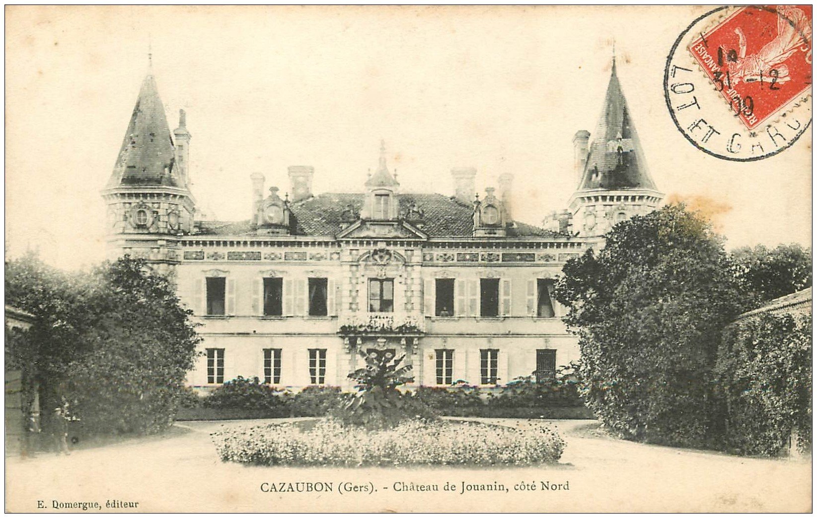 carte postale ancienne 32 CAZAUBON. Château de Jouanin 1909