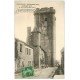 carte postale ancienne 32 GASCOGNE-BASSOUES. Donjon carré 1913 petite animation