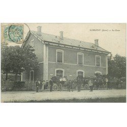 carte postale ancienne 32 GIMONT. La Gare attelages Diligences 1904