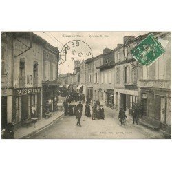 carte postale ancienne 32 GIMONT. Quartier Saint-Eloi 1913. Café Billard
