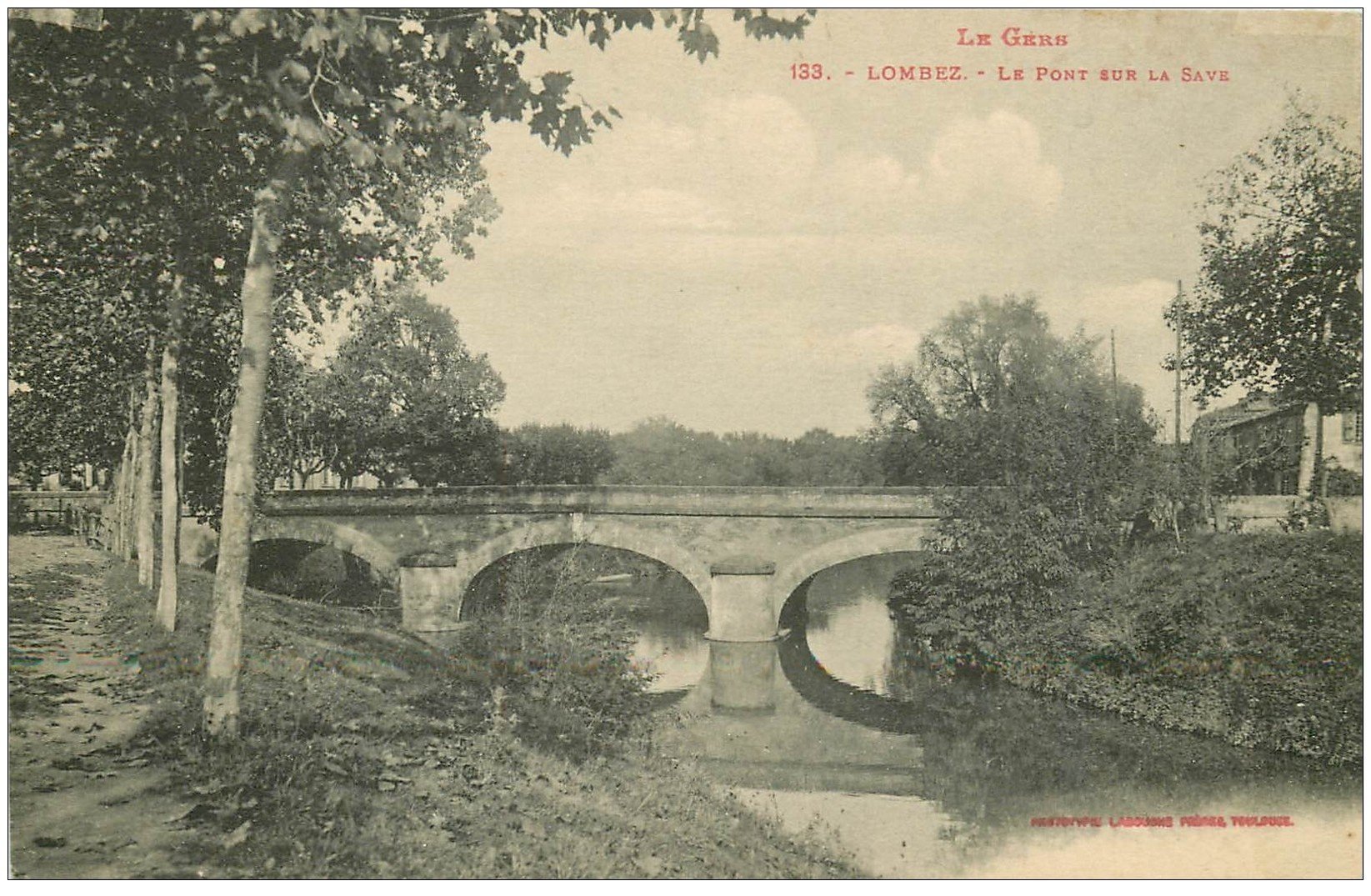 32 LOMBEZ. Pont sur la Save 1918