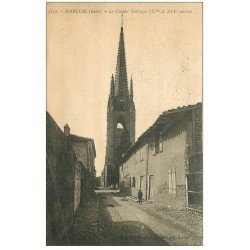 carte postale ancienne 32 MARCIAC. Clocher Eglise Gothique (défaut)