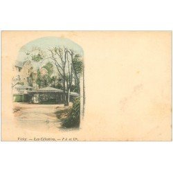 carte postale ancienne 03 VICHY. Source des Célestins carte pionnière... en couleur