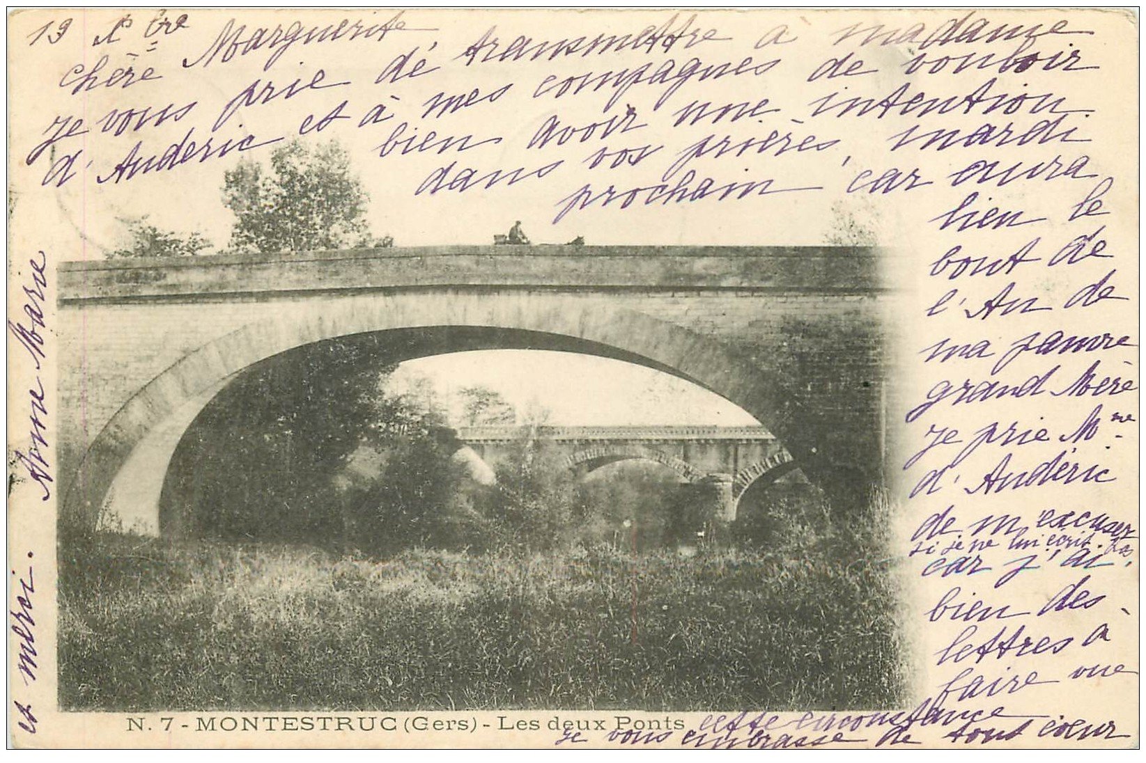 32 MONTESTRUC. Les Deux Ponts 1902 attelage
