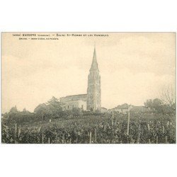 carte postale ancienne 33 BASSENS. Vignobles et Eglise Saint-Pierre