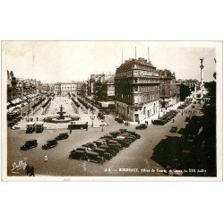 carte postale ancienne 33 BORDEAUX. Allées Tourny 1937. Carte Photo émaillographie