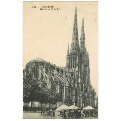 carte postale ancienne 33 BORDEAUX. Cathédrale et Marché A.H 4