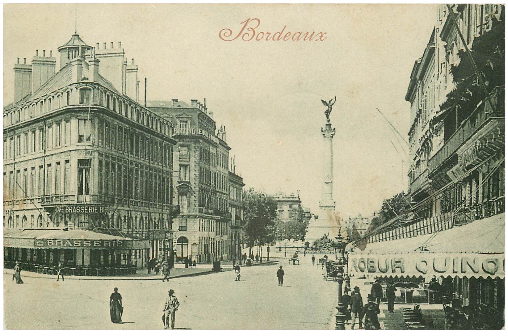 carte postale ancienne 33 BORDEAUX. Cours XXX Juillet Brasserie 1918