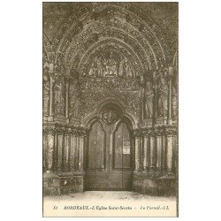 carte postale ancienne 33 BORDEAUX. Eglise Saint-Seurin Portail