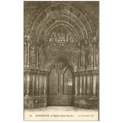 carte postale ancienne 33 BORDEAUX. Eglise Saint-Seurin Portail