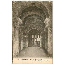 carte postale ancienne 33 BORDEAUX. Eglise Saint-Seurin Portail intérieur