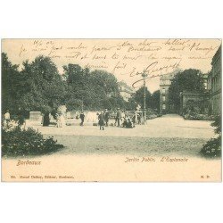 carte postale ancienne 33 BORDEAUX. Esplanade Jardin Public 1902