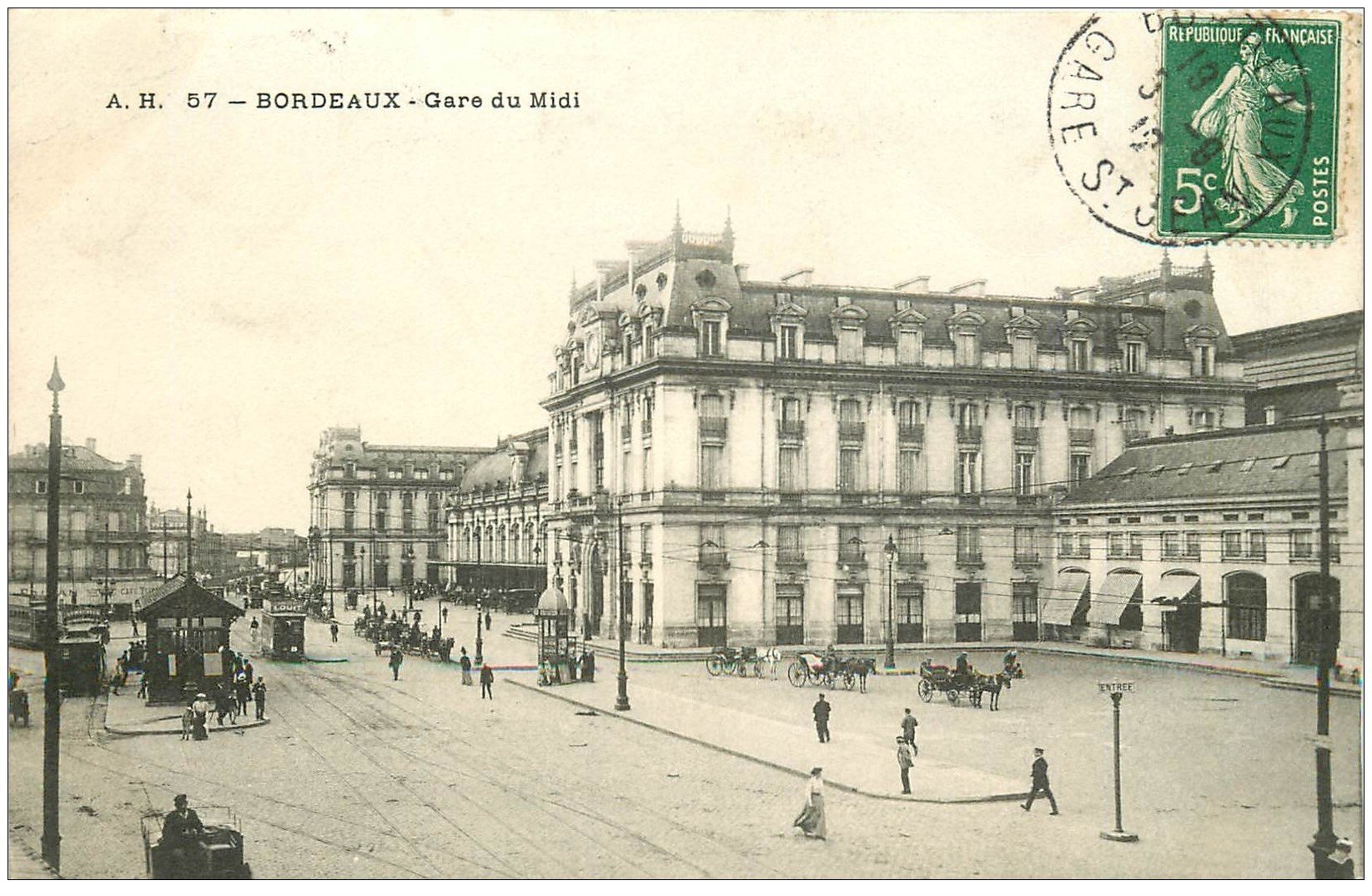 carte postale ancienne 33 BORDEAUX. Gare du Midi 1912