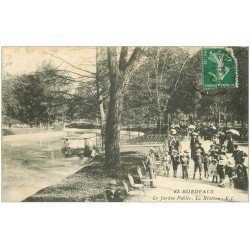 carte postale ancienne 33 BORDEAUX. Jardin Public la Rivière 1914