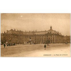 carte postale ancienne 33 BORDEAUX. Place Bourse 1921