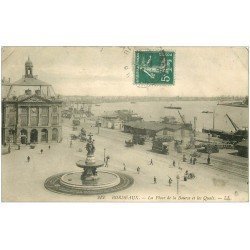 carte postale ancienne 33 BORDEAUX. Place Bourse Quais 1911