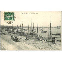 carte postale ancienne 33 BORDEAUX. Quais 1913 NG.