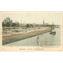 carte postale ancienne 33 BORDEAUX. Quais Cale aux pierres 1905. Timbre manquant