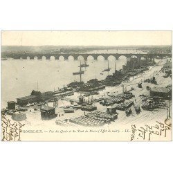 carte postale ancienne 33 BORDEAUX. Quais Pont de Pierre 1901