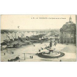 carte postale ancienne 33 BORDEAUX. Quais vus de la Douane 1916