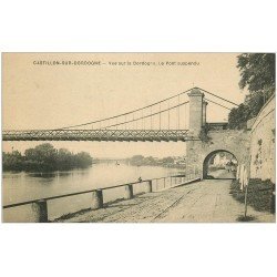 carte postale ancienne 33 CASTILLON. Pont suspendu