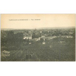 carte postale ancienne 33 CASTILLON. Vue générale personnages dans les Vignes