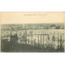 carte postale ancienne 33 COUTRAS. Vue panoramique 1917