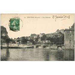 carte postale ancienne 33 COUTRAS. Vue sur les écluses et Pêcheurs 1913