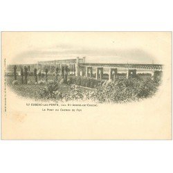 carte postale ancienne 33 CUBZAC-LES-PONTS. Le Pont du Chemin de Fer vers 1900...