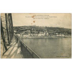 carte postale ancienne 33 LANGOIRAN. Pont métallique vers 1915