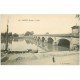 carte postale ancienne 33 LIBOURNE. Le Pont et chargement du Sable