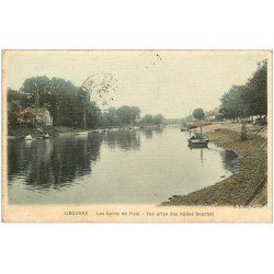 carte postale ancienne 33 LIBOURNE. Les Allées Souchet 1907 carte toilée