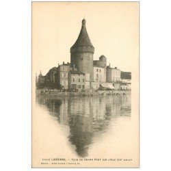 carte postale ancienne 33 LIBOURNE. Tour Grand Port sur l'Isle vers 1900