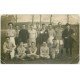 33 PAUILLAC. Rare Carte Photo d'une Equipe de Football et fanion M.F.... Ecusson ancre marine