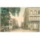 carte postale ancienne 33 SAINT-FOY-LA-GRANDE. Rue Langalerie Place Victoires 1908 Banque Société Générale