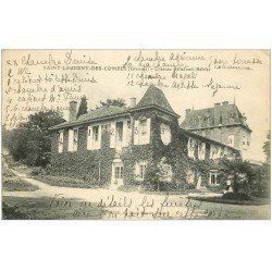 carte postale ancienne 33 SAINT-LAURENT-DES-COMBES. Château Bellefond-Belcier avec détails des pièces...