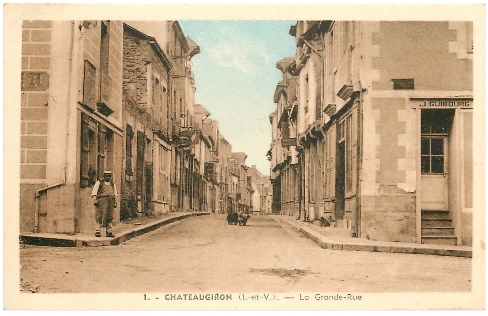 carte postale ancienne 35 CHATEAUGIRON. Grande Rue
